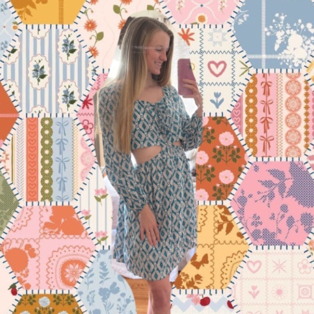 Blue Patterned Dress